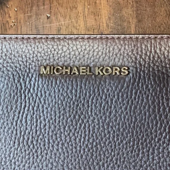 Michael Kors Brown Pebbled Leather Medium Bedford Pocket Tote Bag NWT - Picture 2 of 11